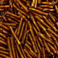 Miyuki twisted bugle beads 2x12mm Dark topaz silver lined TW2012-5